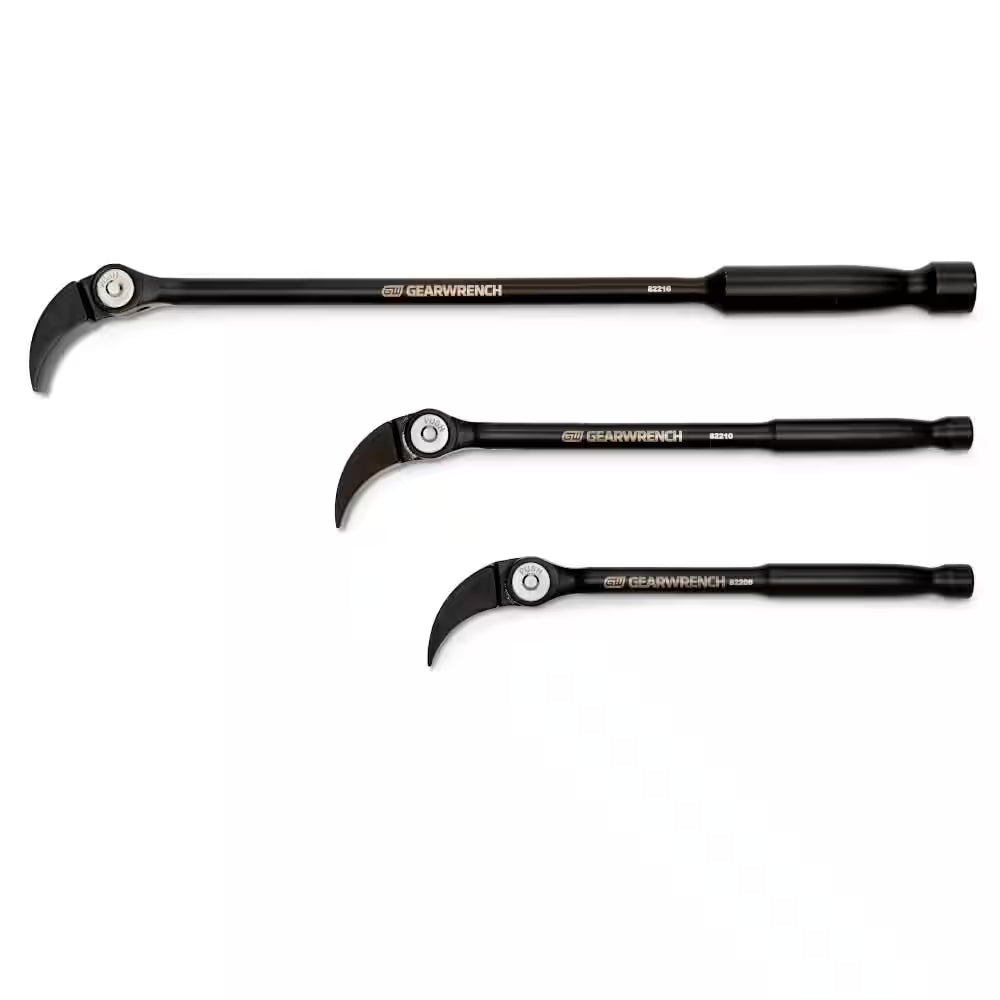 8 In., 10 In., and 16 In. Indexing Head Pry Bar Set (3-Piece)