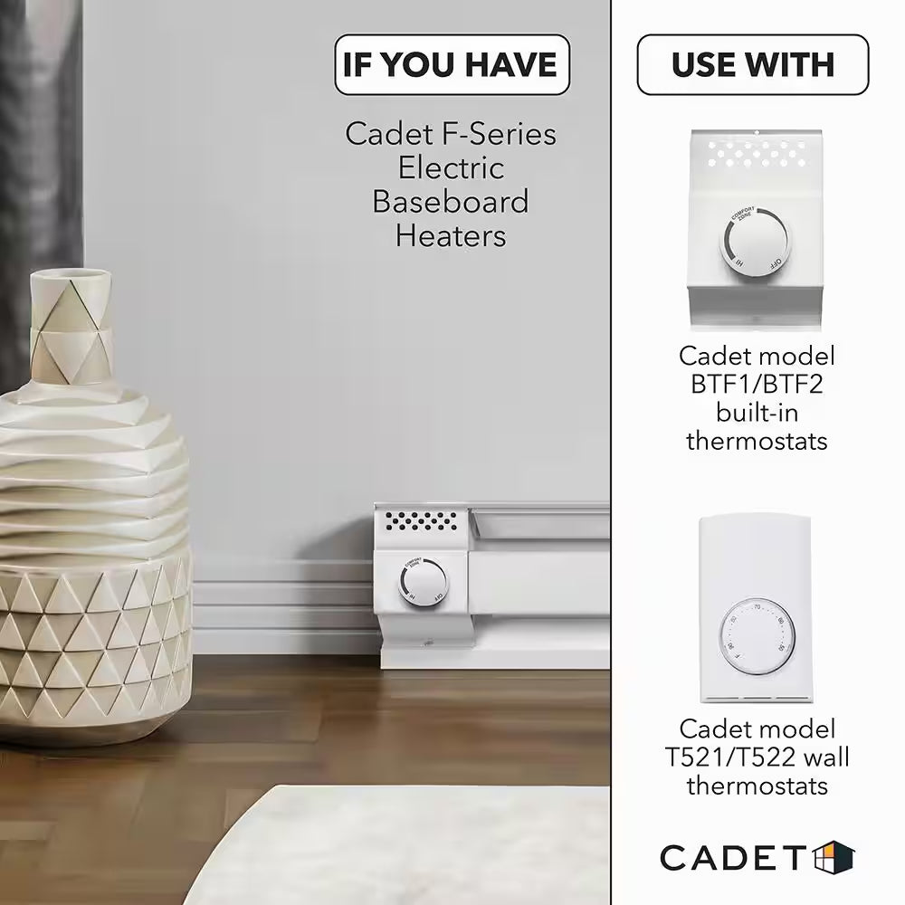 48 In. 240/208-Volt 1,000/750-Watt Electric Baseboard Heater in White