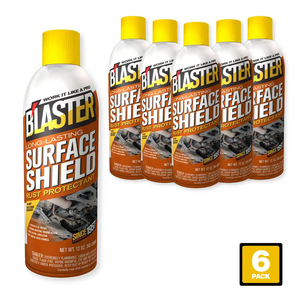 12 Oz. Long-Lasting Surface Shield Rust and Corrosion Protectant, Lubricant Spray (Pack of 6)