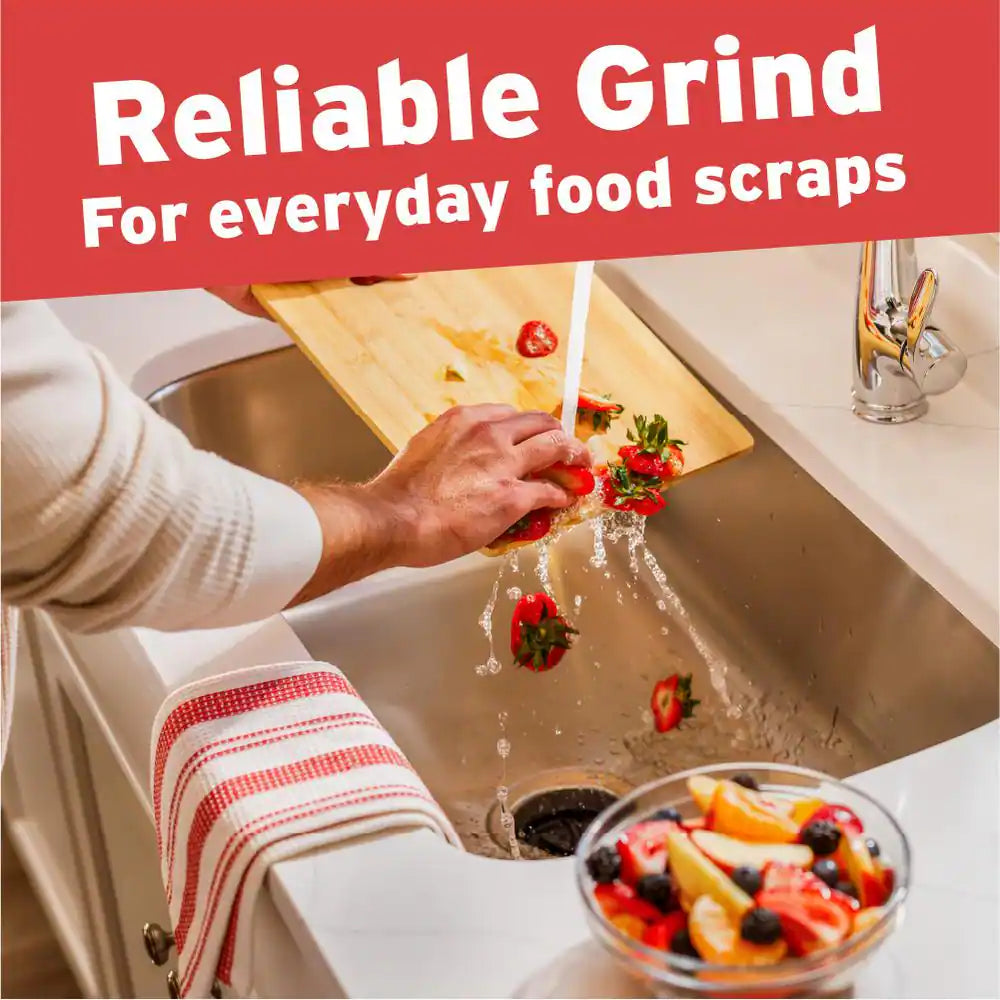 A33 W/C 1/3 HP Continuous Feed Kitchen Garbage Disposal with Power Cord