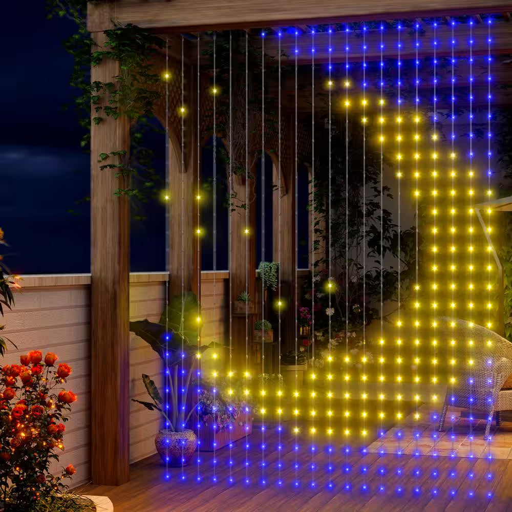 520 LED Leads 6.5 Ft. Indoor Plug-In Integrated LED Novelty Curtain Lights LED String -Light