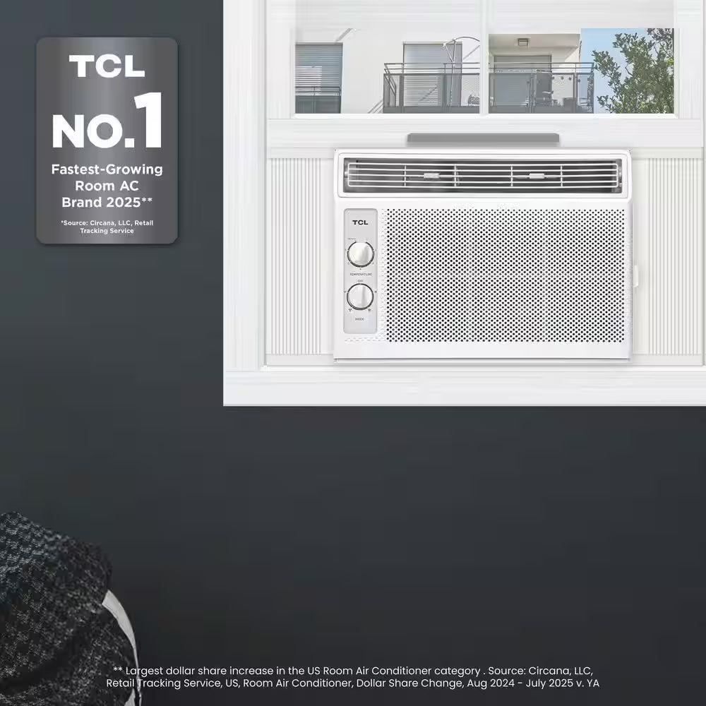 5,000 BTU (DOE) Mechanical Window Air Conditioner Cools 150 Sq. Ft. in White