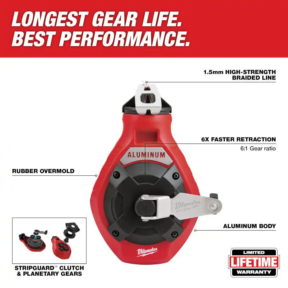 100 Ft. Aluminum Chalk Reel Kit with Blue Chalk and Bonus Line