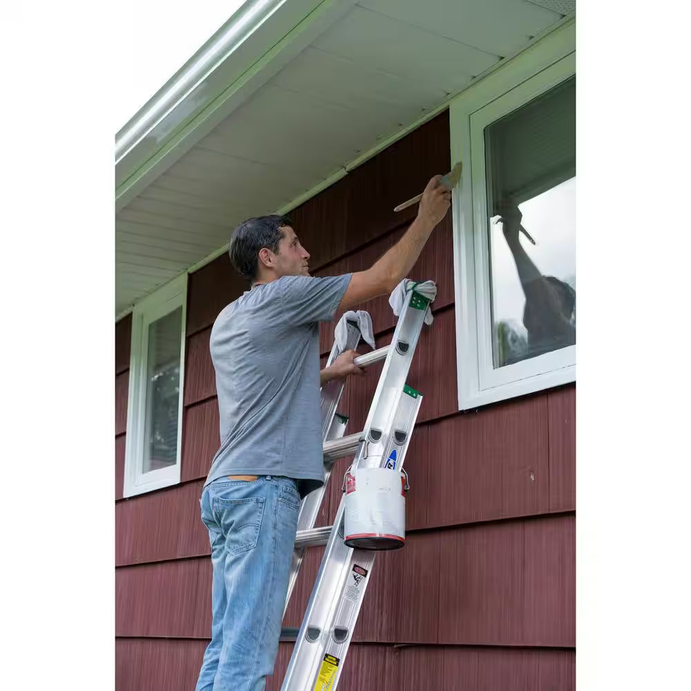 16 Ft. Aluminum Extension Ladder (15 Ft. Reach Height) with 225 Lb. Load Capacity Type II Duty Rating