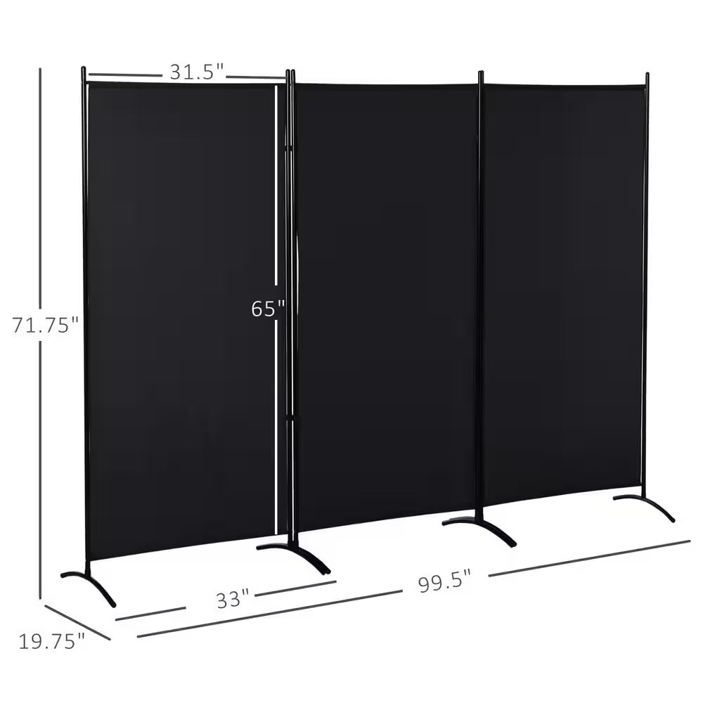 3-Panel Folding Screen Room Divider Privacy Partition Indoor Outdoor