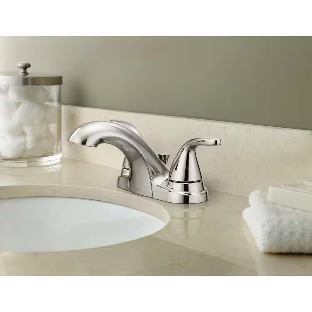 Adler 4 In. Centerset 2-Handle Low-Arc Bathroom Faucet in Chrome
