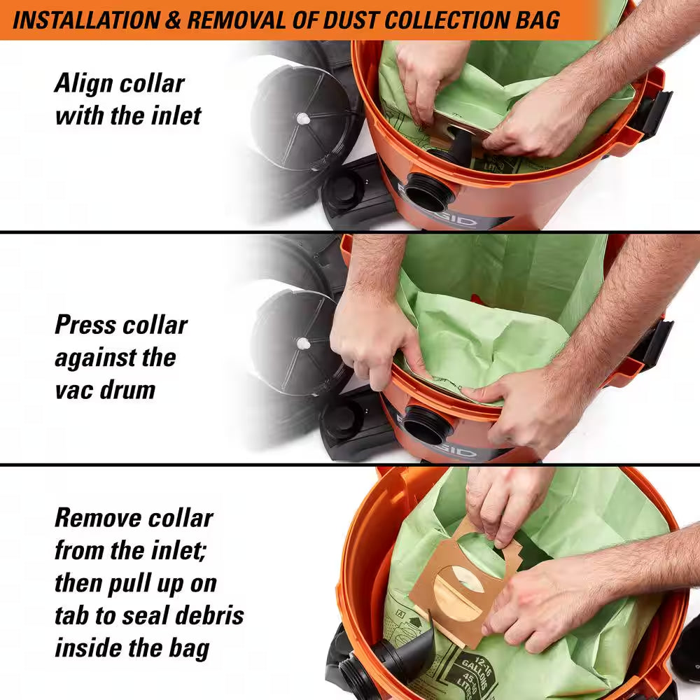 Genuine VF3602 Wet Dry Vac Cyclonic Dry Pick-Up Only Dust Bags for Select 12-16 Gal.  Shop Vacuums, Size a (2Pk)