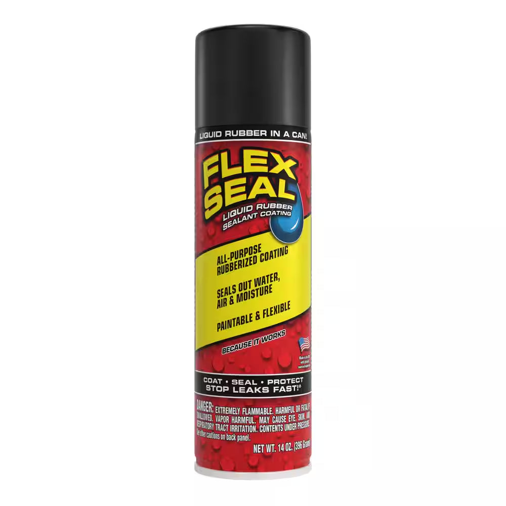Flex Seal Black 14 Oz. Aerosol Liquid Rubber Sealant Coating Spray Paint