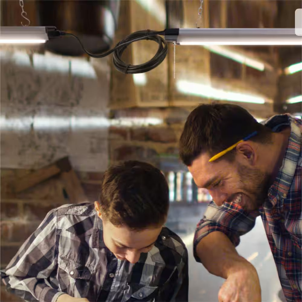 4 Ft. 250- Watt Equivalent Integrated LED Silver Shop Light 4000K, 55W, 5000 Lumens, Linkable