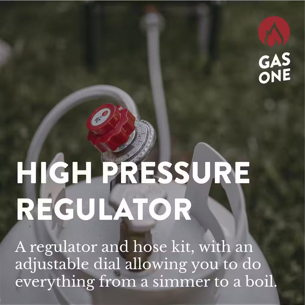 4 Ft. 0 PSI to 20 PSI High Pressure Propane Regulator and Steel Braided Hose