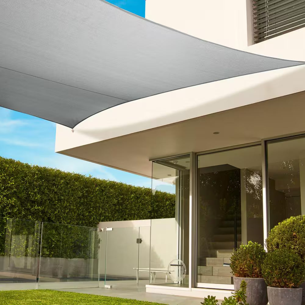 Premium Square 17.75 Ft. X 17.75 Ft. Stone Shade Sail Kit