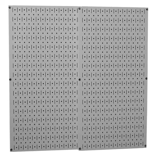 32 In. X 32 In. Overall Size Gray Metal Pegboard Pack with Two 32 In. X 16 In. Pegboards