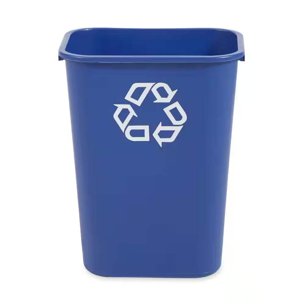 10.38 Gal. Blue Plastic Indoor Recycling Bin for Offices/Warehouses/Commercial Environments