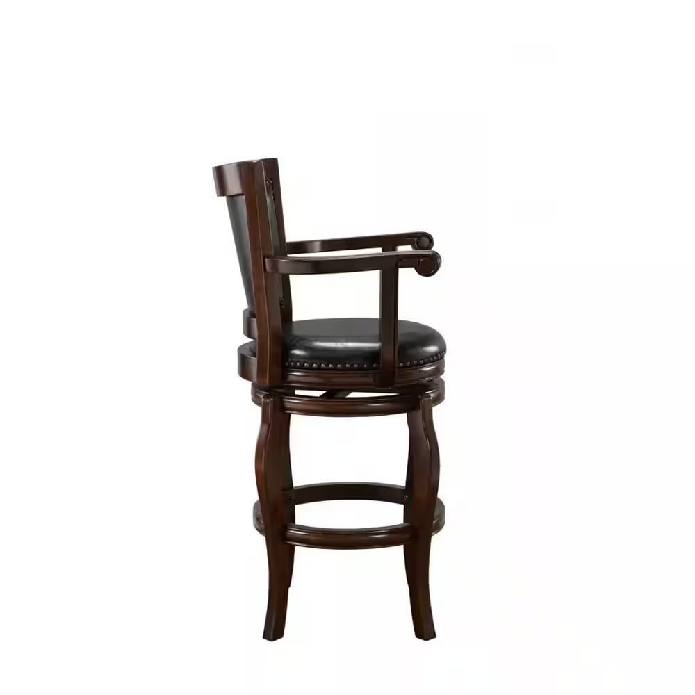 Jones 45 In. H Cappuccino High Back Wood 29 In. Barstool