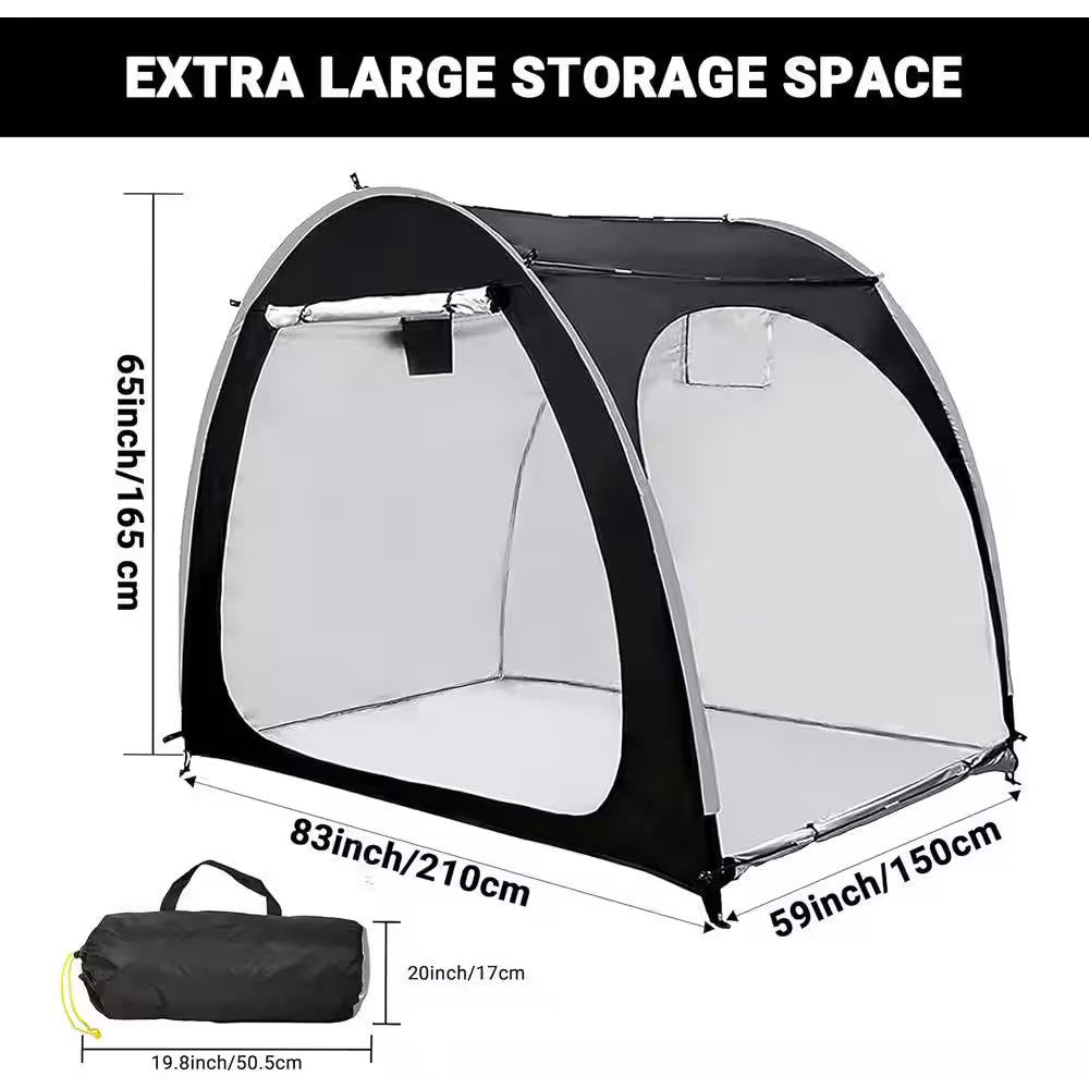 Bike Storage Shed Tent 6.9 Ft. X 4.9 Ft. Portable Foldable Outdoor Bicycle Cover Shelter with Double Doors for 3-4 Bikes