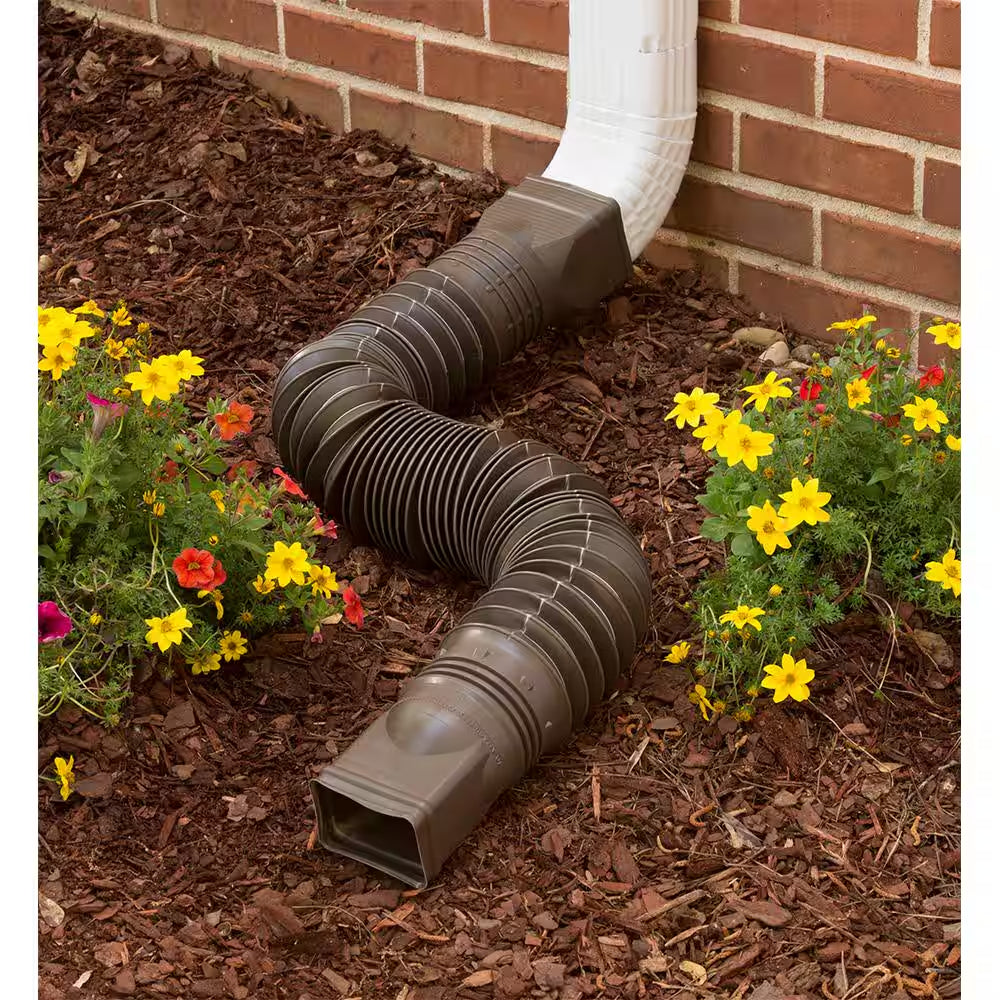 Flex a Spout 55 In. Brown Vinyl Downspout Extension