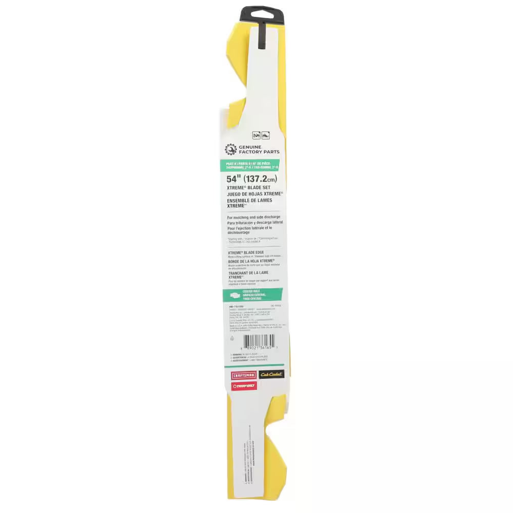 Original Equipment Xtreme 3-In-1 Blade Set for Select 54 In. Mowers with S-Shape Center, OE# 742P05086-X, 742-05086-X