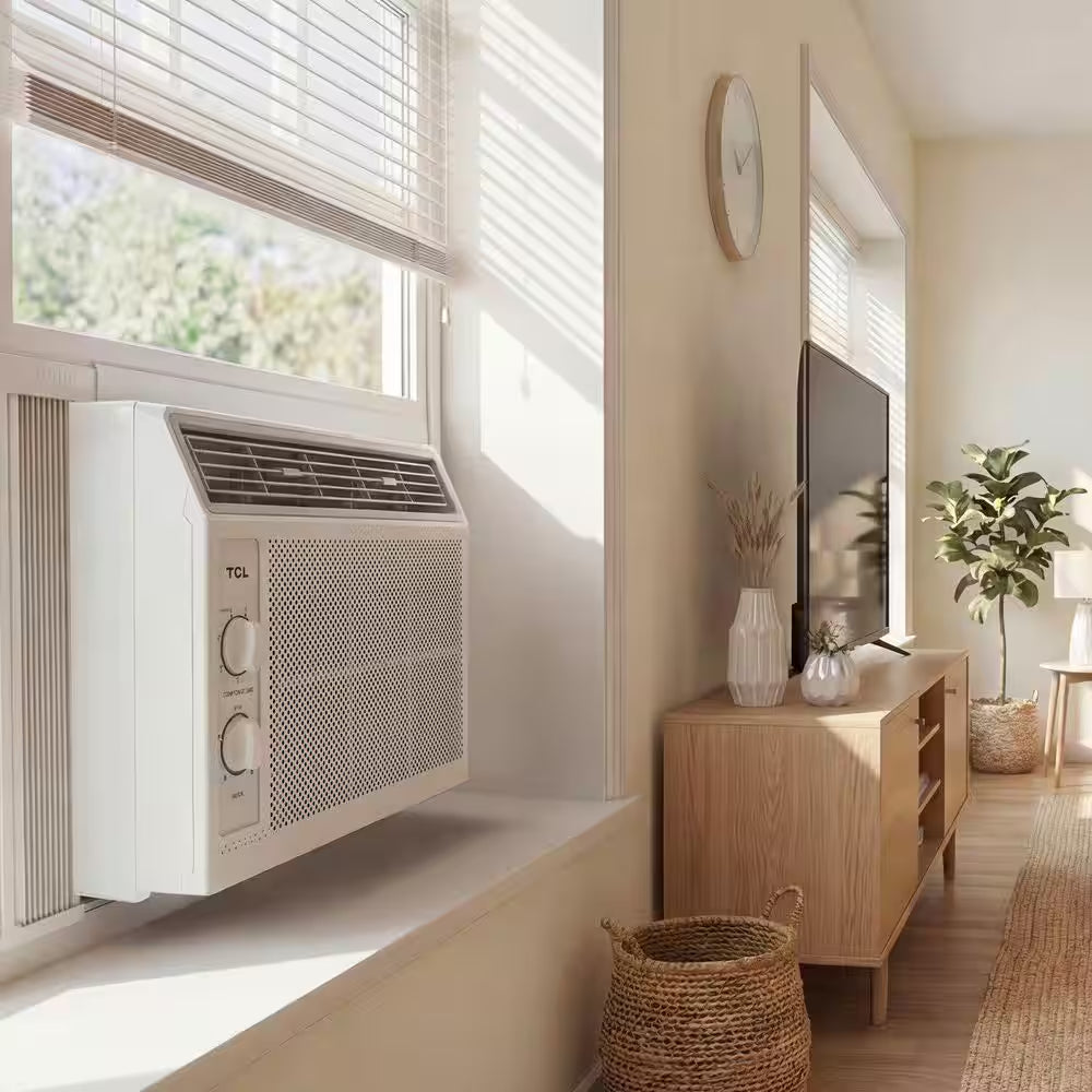 5,000 BTU (DOE) Mechanical Window Air Conditioner Cools 150 Sq. Ft. in White
