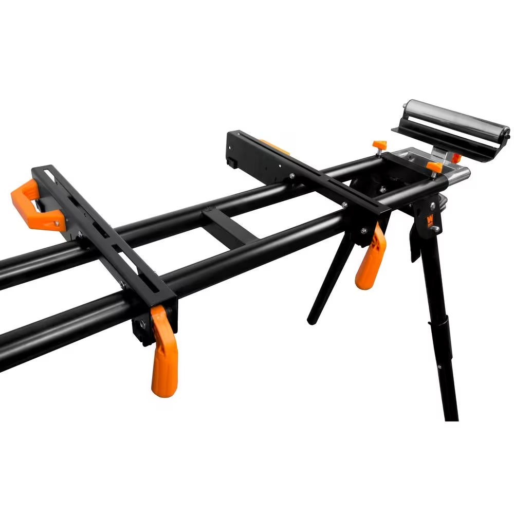 Collapsible Rolling Miter Saw Stand with 3 Onboard Outlets