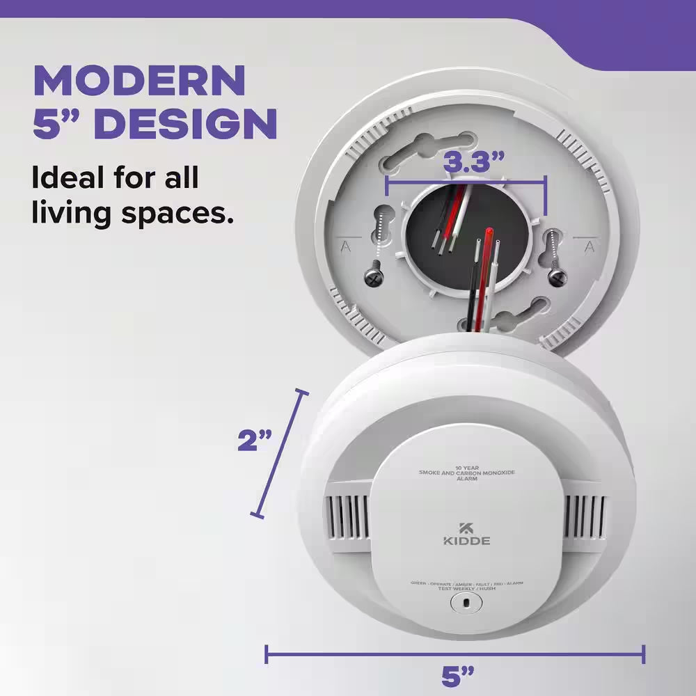 10-Year Battery and Hardwired Smoke and Carbon Monoxide Detector, Interconnectable and LED Warning Lights, 30CUA10