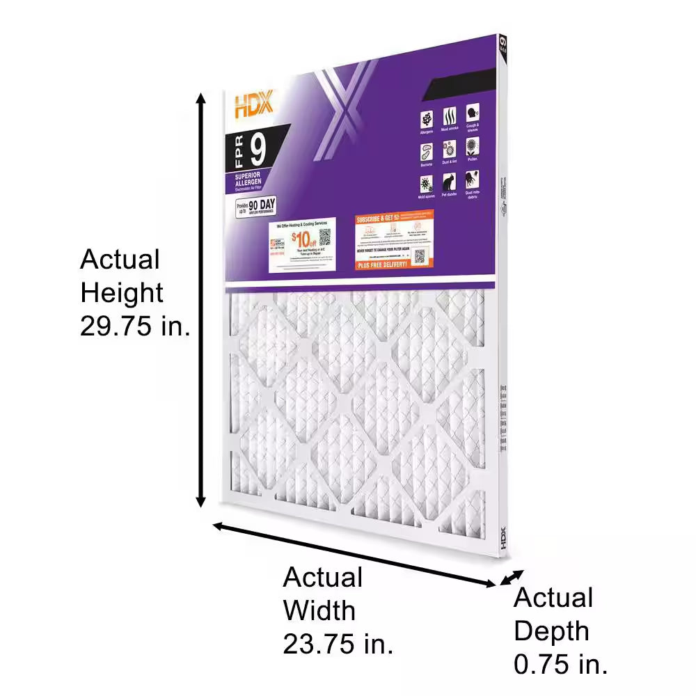 24 In. X 30 In. X 1 In. Superior Pleated Air Filter FPR 9, MERV 12