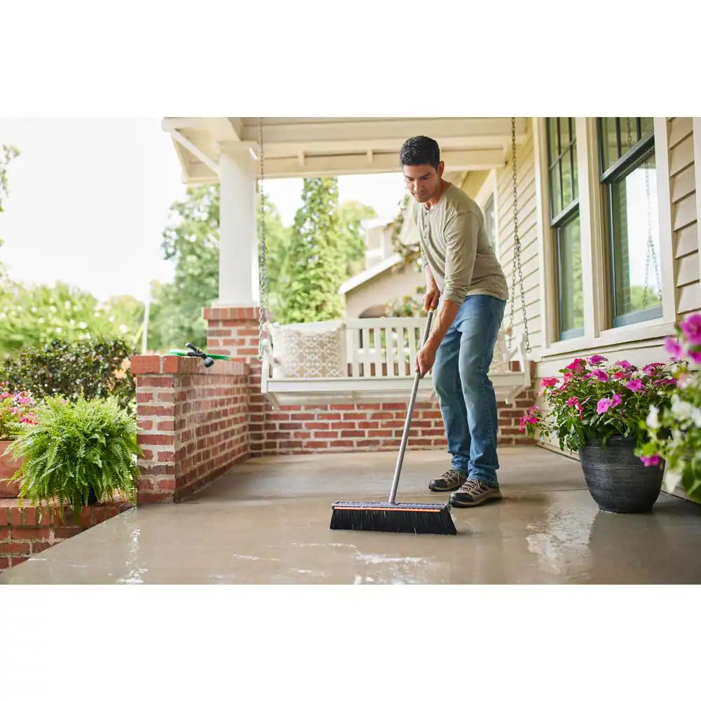 18 In. Interchangeable Push Broom with Squeegee Blade Head