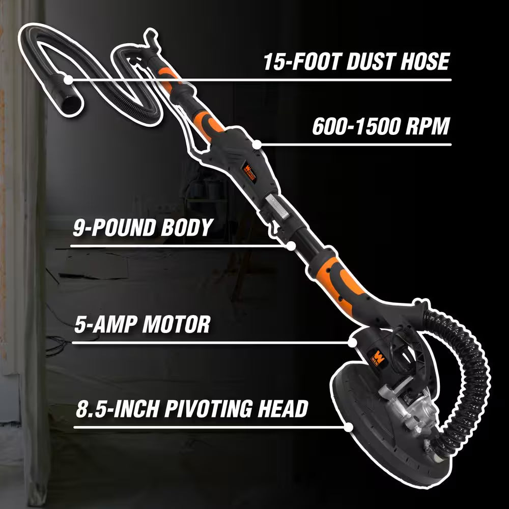 5 Amp Corded Variable Speed Drywall Sander with 15 Ft. Hose
