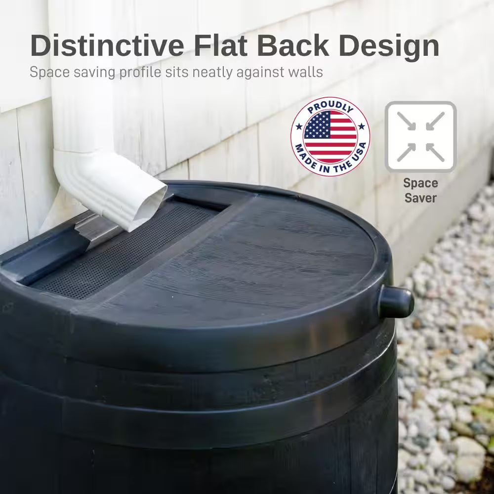 50 Gal. Rain Barrel Black Colour with Plastic Spigot