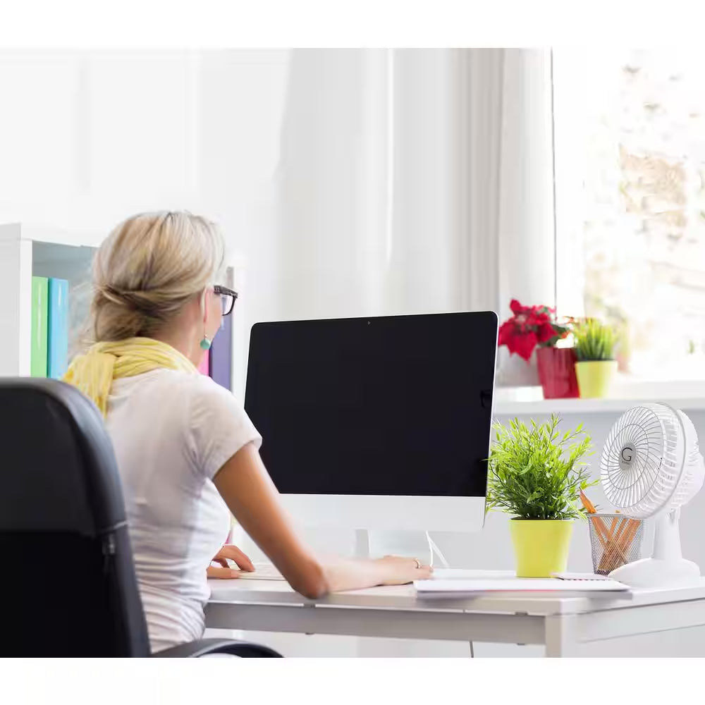 6 In. Convertible Table-Top and Clip Fan in White