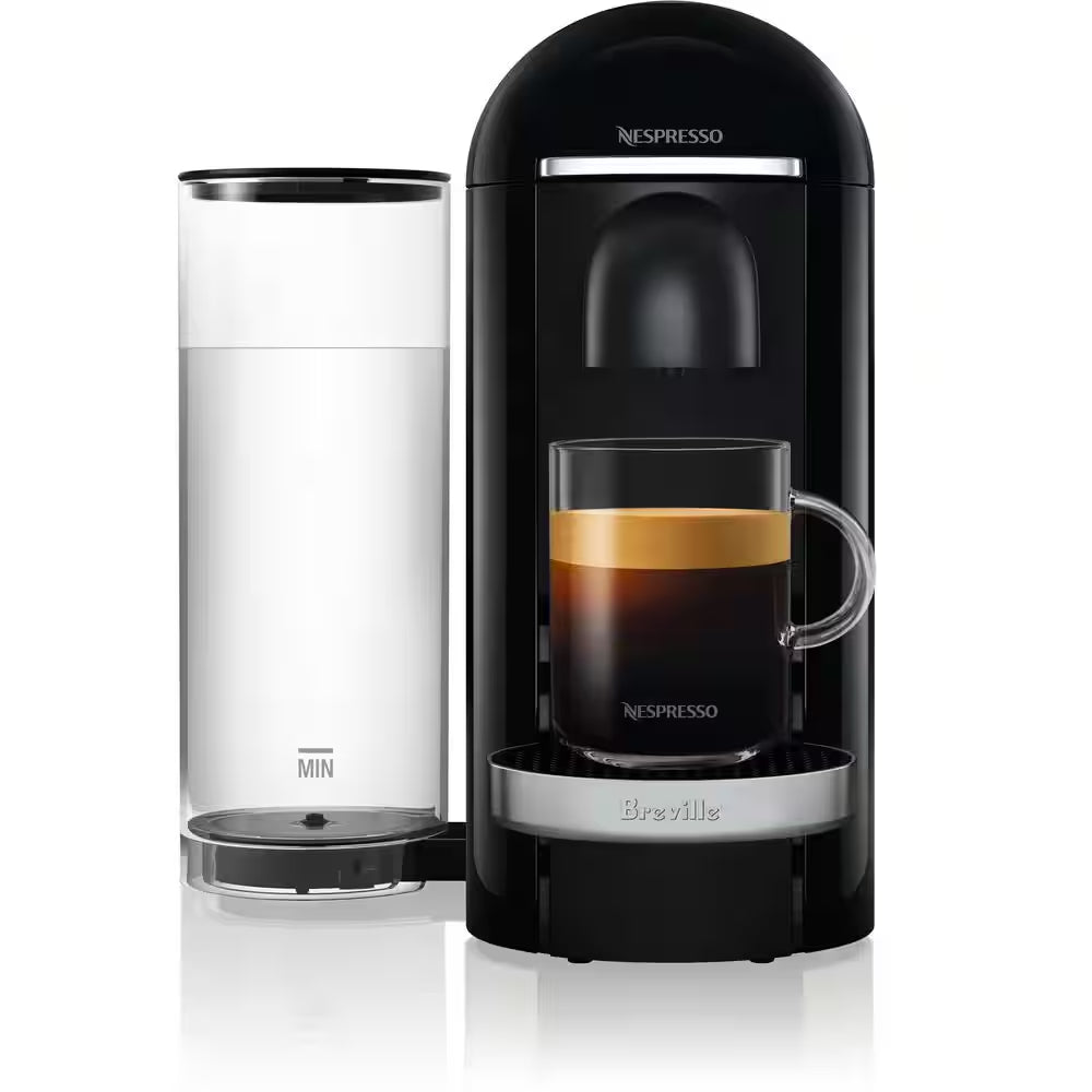 Nespresso Vertuoplus Deluxe 1 Cup Coffee and Espresso Machine in Piano Black
