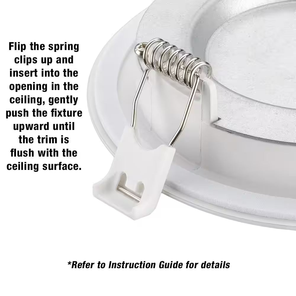 3 In. Canless Integrated LED Recessed Light Trim 550 Lumens Adjustable CCT Kitchen Bathroom Remodel Wet Rated Dimmable