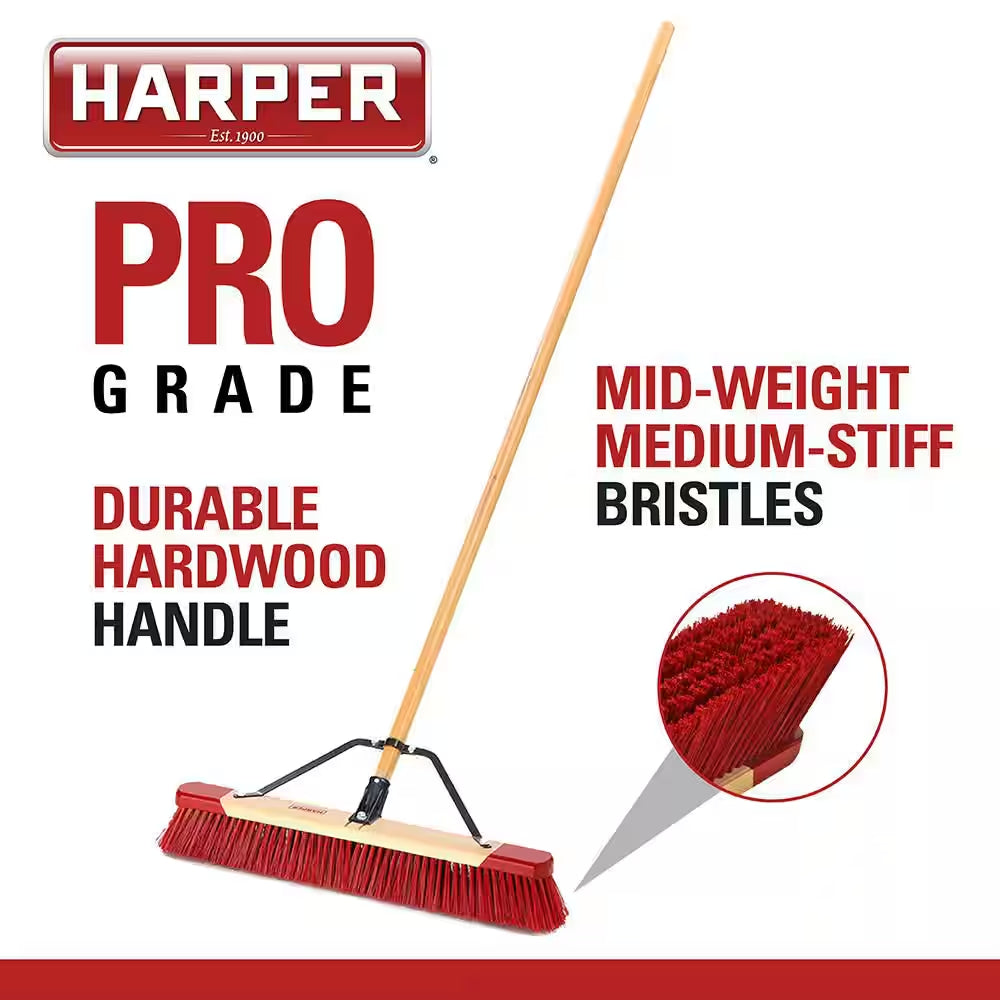 24 In. Easy to Assemble Outdoor Push Broom