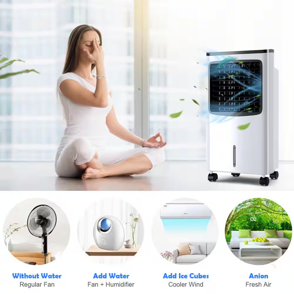 Portable Air Conditioner Evaporative Cooler Fan with 3-Modes and Speeds Home Office