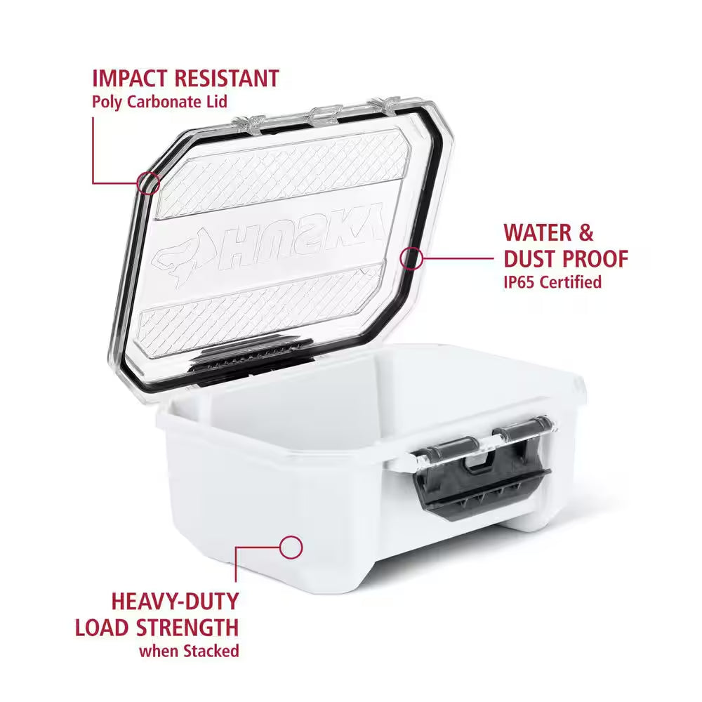 0.8 Gal. Compact Pro Duty Waterproof White Tote (4-Pack)