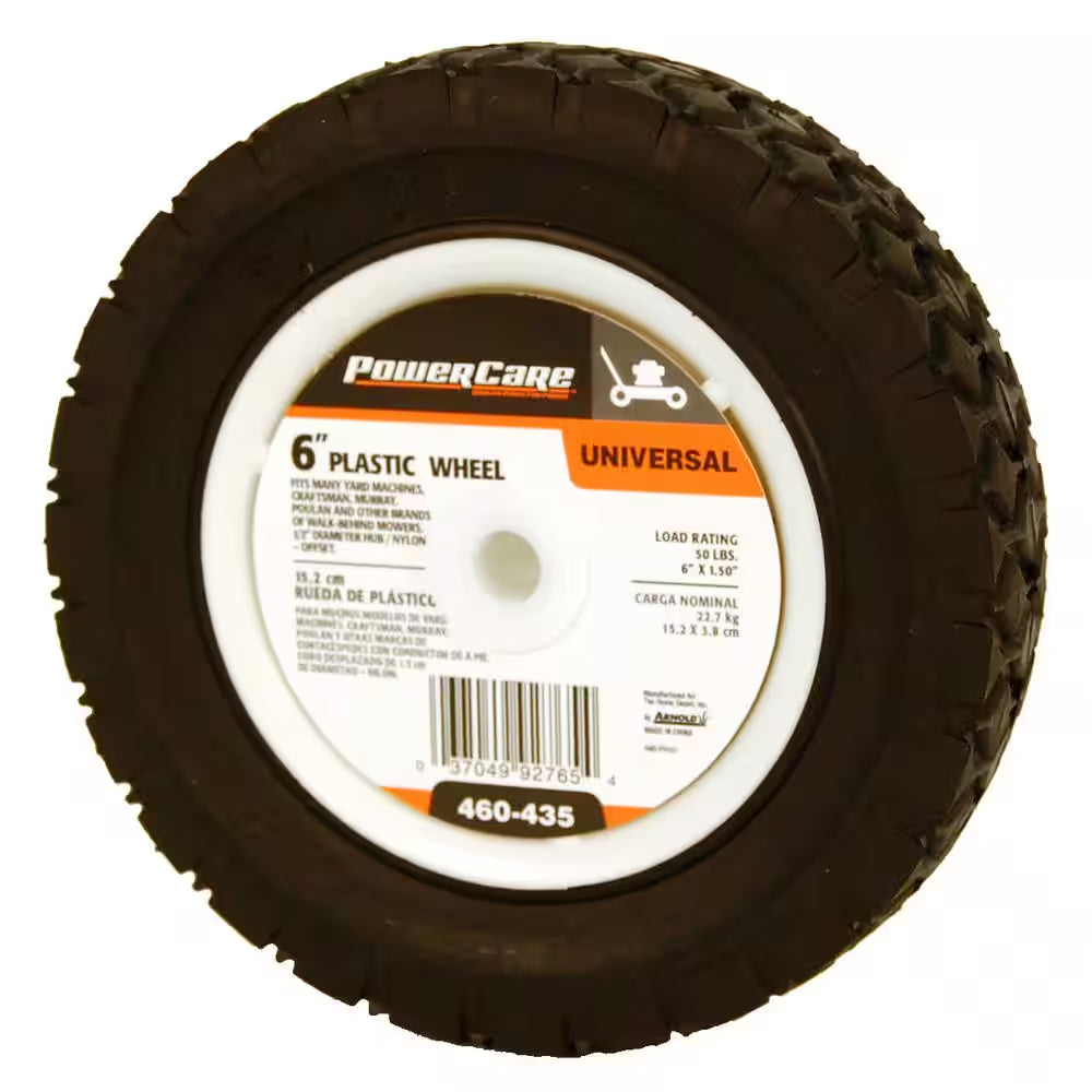6 In. X 1.5 In. Universal Plastic Wheel for Lawn Mowers