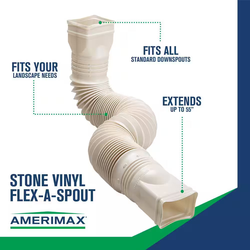 Flex a Spout 55 In. Stone Vinyl Downspout Extension