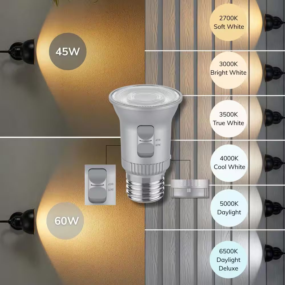 Universal Select 45/60-Watt Equivalent PAR16 Dimmable LED Spot Light Bulb with Selectable Color Temperature (2-Pack)