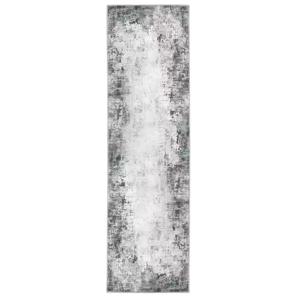 Harmony Gray 2 Ft. X 7 Ft. Indoor Machine Washable Runner Rug