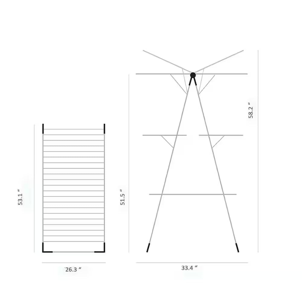 76 Ft. (23M) W 33.5 In. X H 51.6 In. Tower Clothes Drying Rack in Fresh White