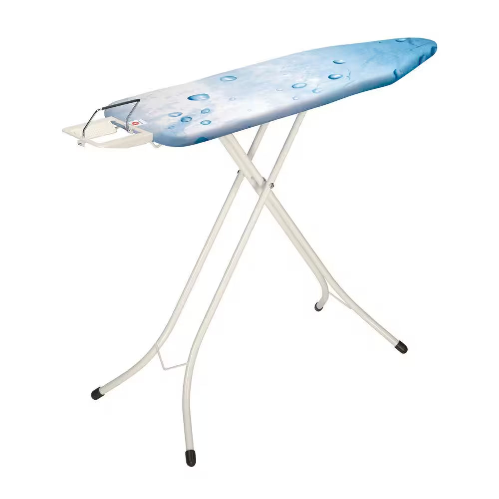 Ironing Board B 49 X 15 in with Steam Iron Rest, Ice Water Cover and White Frame