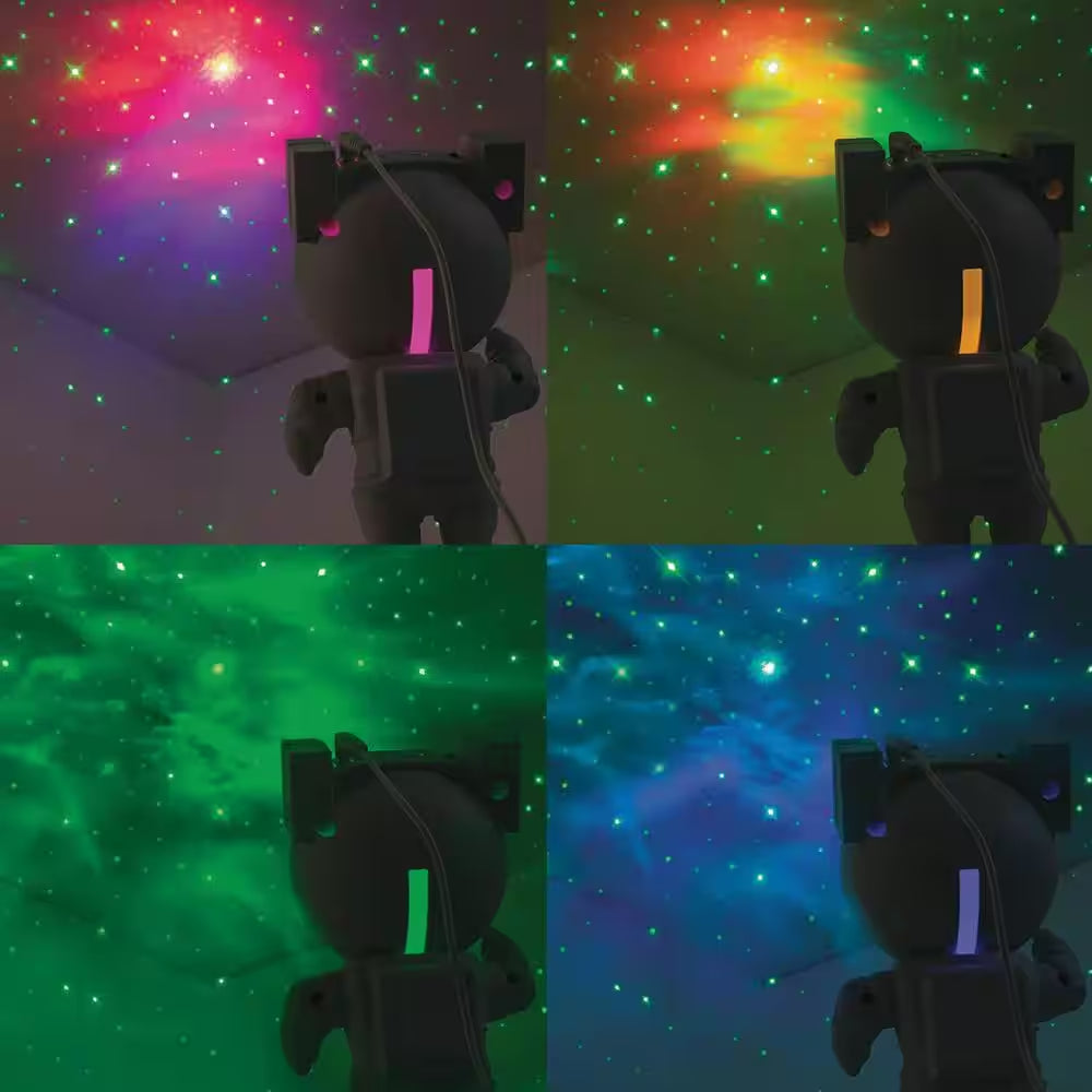 9.25 In. Sound React Multi-Color Integrated T10 1W LED Astronaut Galaxy Night Light