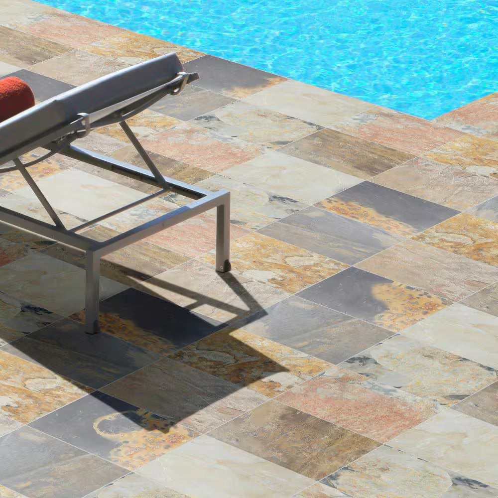 Desert Trail Gauged Textured Stone Look Slate Square Tile 12 In. X 12 In., Floor and Wall (10 Sq. Ft. /Case)