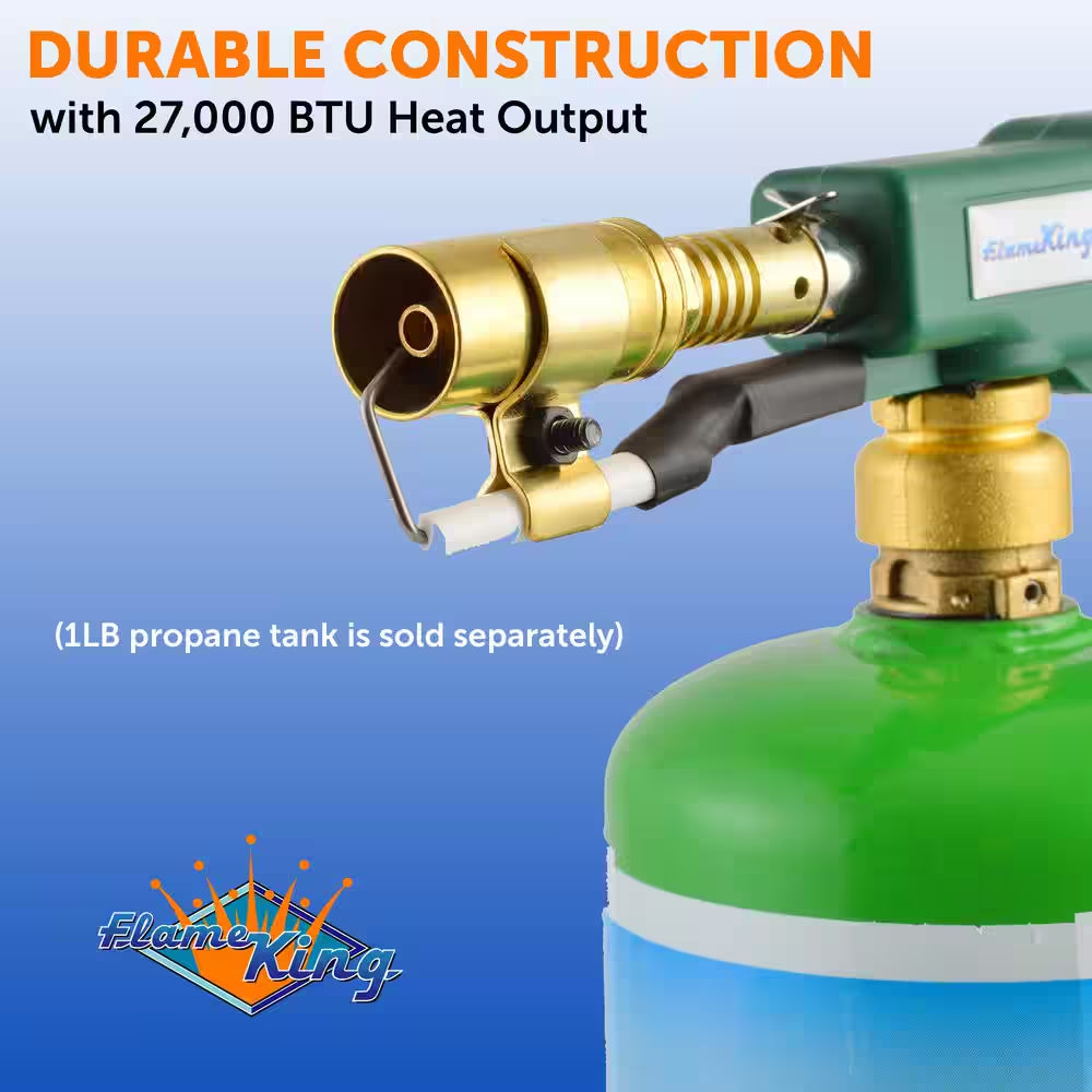 27,000 BTU Propane Handheld Torch with Self Ignition for 1 Lb. Propane Cylinder