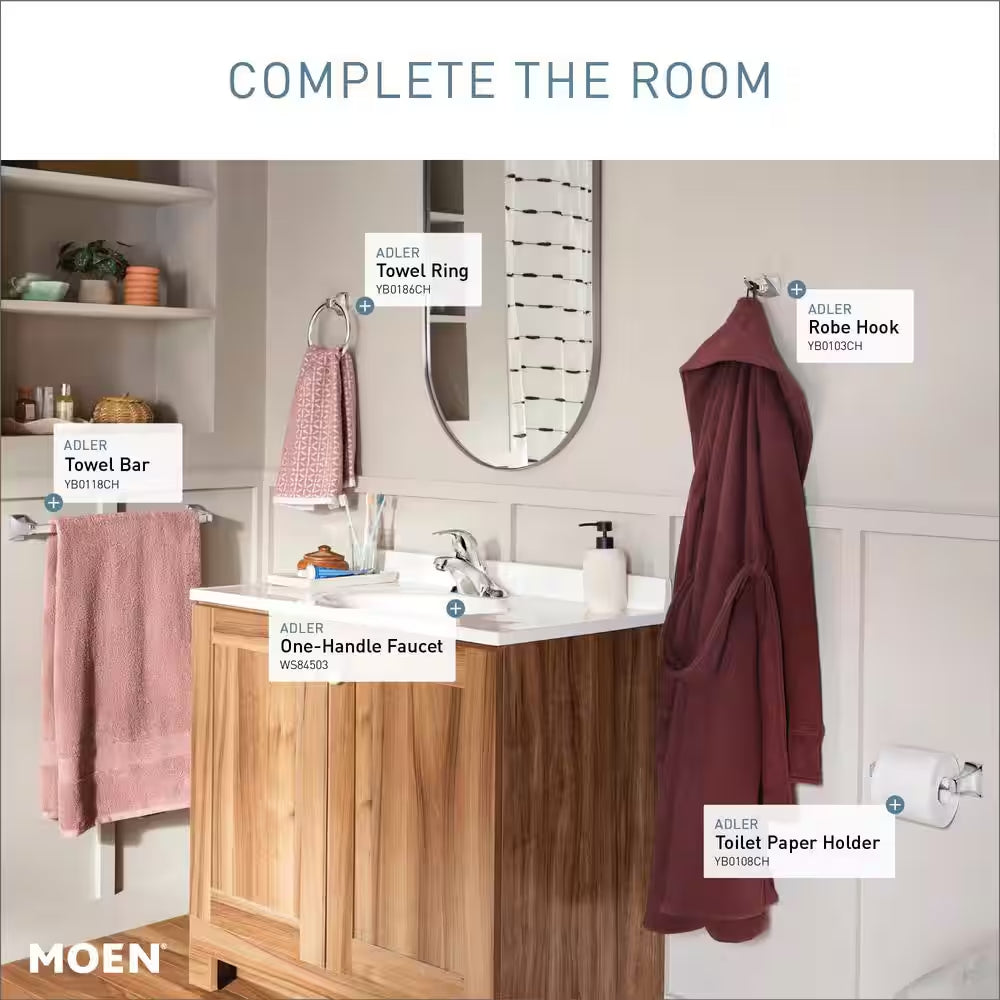 Adler 4 In. Centerset Single Handle Low-Arc Bathroom Faucet in Chrome