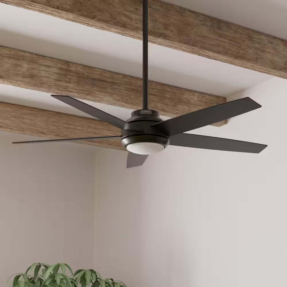 Zayden 52 In. Integrated LED Indoor Matte Black Ceiling Fan with Light Kit and Remote Included