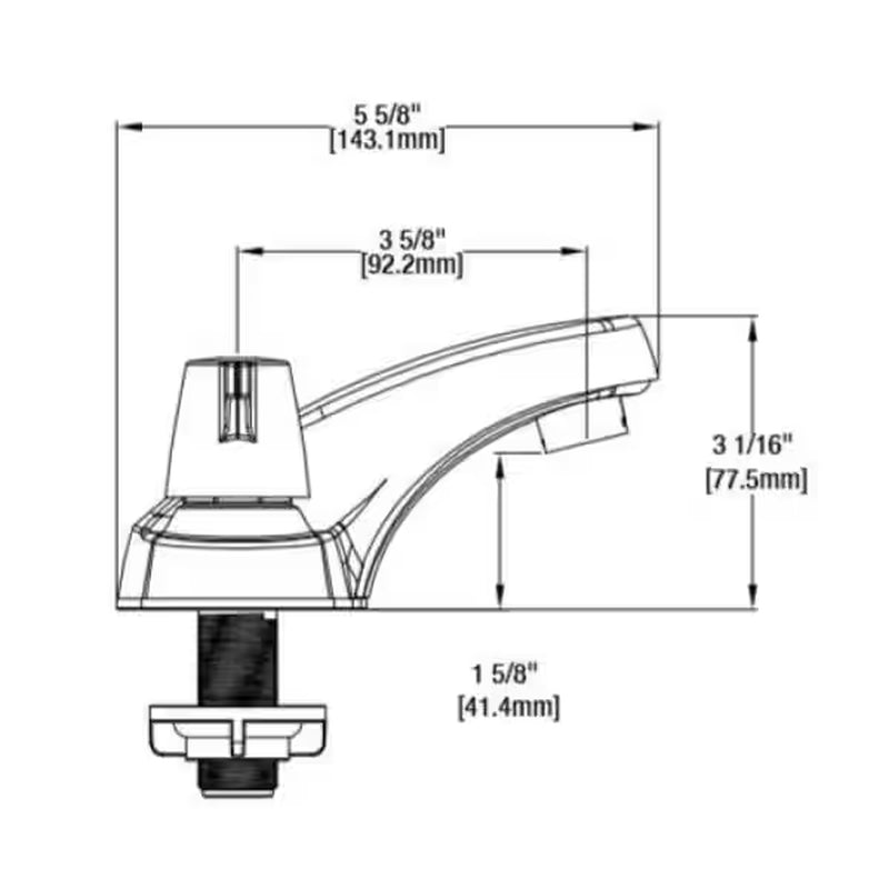 Aragon 4 In. Centerset 2-Handle Low-Arc Bathroom Faucet without Pop-Up Drain in Chrome