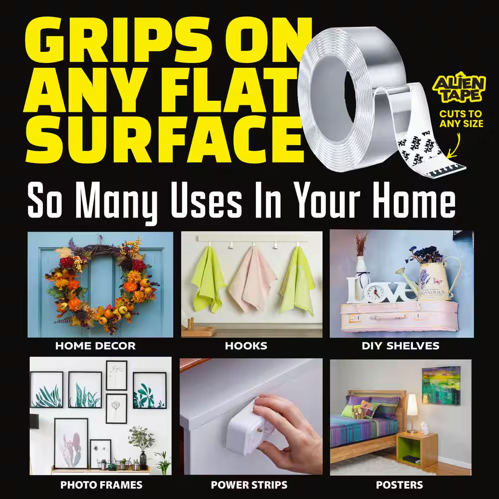 Alien Tape 10 Ft. Multi-Surface Tape Reusable Double-Sided (3-Pack)