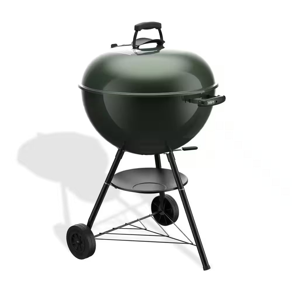 Original Kettle 22 In. Charcoal Grill American Flag in Green with One-Touch Cleaning System