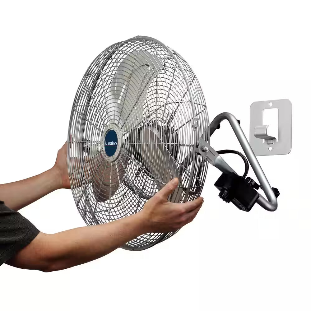 High Velocity 20 In. 3 Speed Metallic Floor Fan with Quickmount Wall-Mounting System