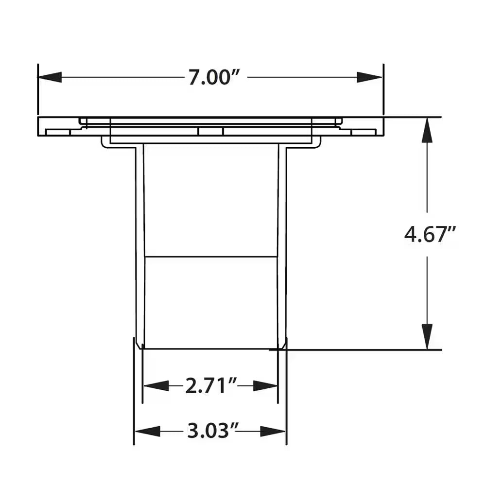 7 In. O.D. PVC Closet (Toilet) Flange with 4 In. Long Barrel and Plastic Adjustable Ring, Fits inside 3 In. Sch. 40 Pipe